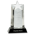 9 1/4" Crystal Star Column on Black Pedestal Base