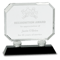 6 3/4" Rectangle Crystal on Black Pedestal Base