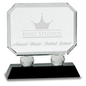 Black 6" Rectangle Crystal on Pedestal Base
