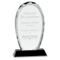 9" Oval Facet Crystal on Black Pedestal Base