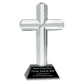 Black 8 1/2" Crystal Cross on Pedestal Base