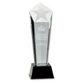 11 3/4" Crystal Frosted Star Column on Black Pedestal Base