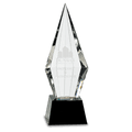 Black 9 1/2" Obelisk Facet Crystal on Pedestal Base