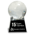 3" Crystal Globe on Black Base