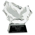 7" Crystal Carved Eagle on Black Base