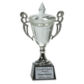 11 1/4" Crystal Cup with Silver Handles and Stem
