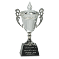 8" Crystal Cup with Silver Handles and Stem