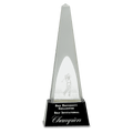 10 1/4" Clear Crystal 3D Golf Spire on Black Pedestal Base