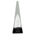 11 1/2" Clear Crystal 3D Golf Spire on Black Pedestal Base