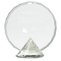 7 1/2" Clear Round Crystal on Clear Diamond Base