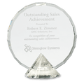 6 1/2" Clear Round Crystal on Clear Diamond Base