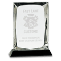 7" Clear Crystal Rectangle on Black Base