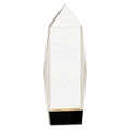 10" Clear Crystal Facet Rectangle on Black Base