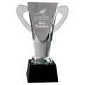 9" Crystal Cup on Black Pedestal Base