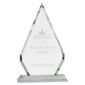 10 3/4" Crystal Diamond on Clear Pedestal Base