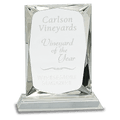 6 1/4" Crystal Rectangle on Clear Base