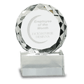 4" Round Facet Crystal on Clear Pedestal Base