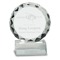 5 1/4" Round Facet Crystal on Clear Pedestal Base