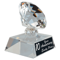 Clear 3 1/2" Crystal Diamond on Pedestal Base