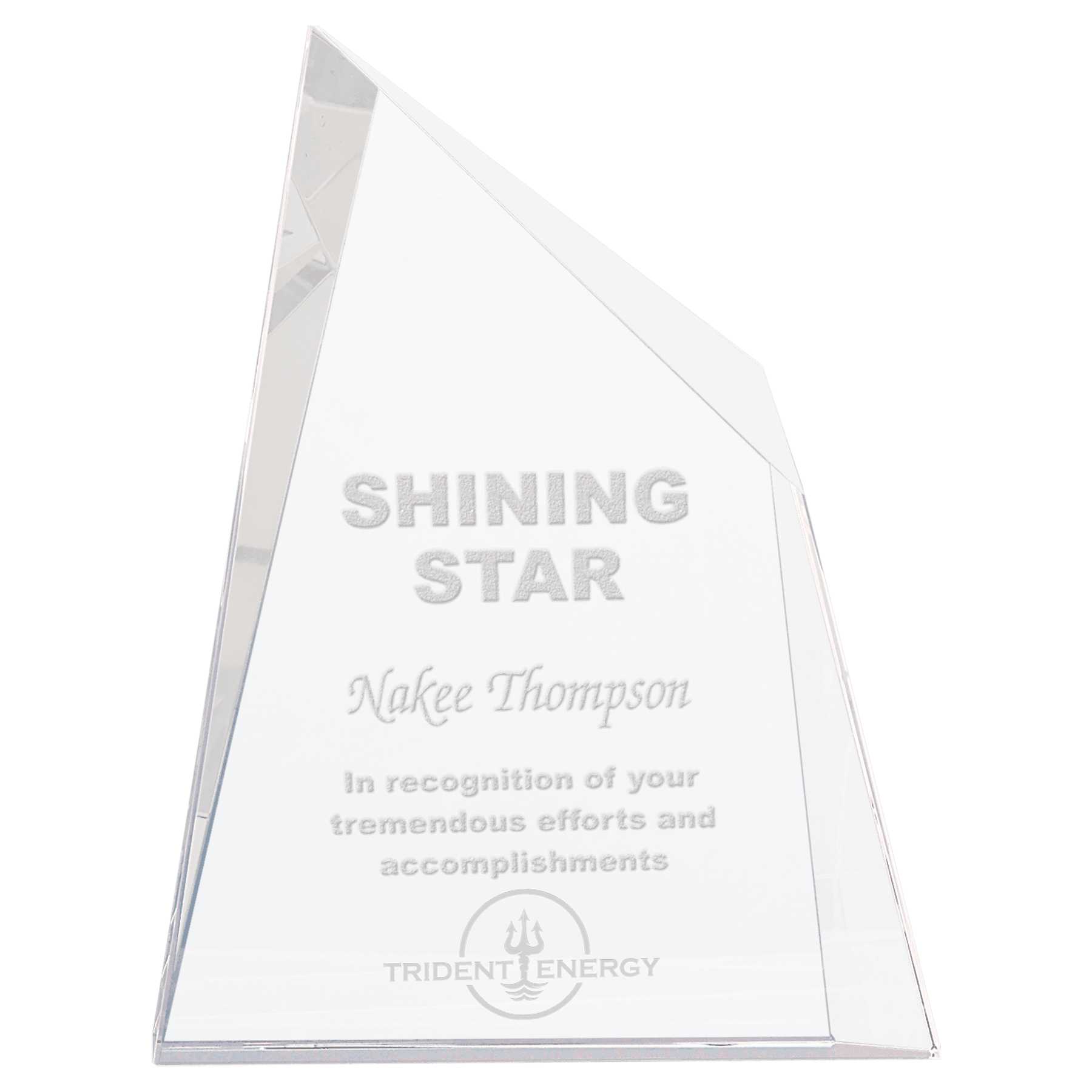 6" x 7 3/4" Crystal Facet Wedge