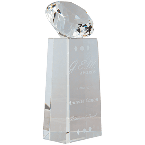 Clear 7 3/4" Crystal Diamond on Crystal Pedestal