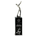 9 1/2" Silver Metal Golf Figure on Black Crystal Pedestal