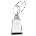 12" Clear/Black Crystal Golf Award with Silver Metal Oval Figure