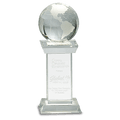 8" Crystal Globe on Clear Tower