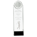 11 1/4" Clear/Black Crystal Standup with 3D Golfer