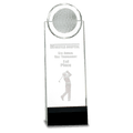 9 1/2" Clear/Black Crystal Standup with 3D Golfer
