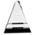 7 3/4" Clear Crystal Triangle on Black Crystal Pedestal Base