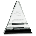 6 1/2" Clear Crystal Triangle on Black Crystal Pedestal Base