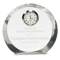 4 1/2" Clear Crystal Round with Clock