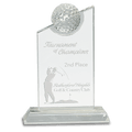 7 1/4" Clear Crystal with Inset Crystal Golf Ball on Clear Base