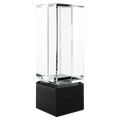 2 1/4" x 7" Clear Crystal Block on Black Crystal Base