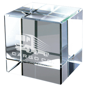 3" 3" x 3" Crystal Cube
