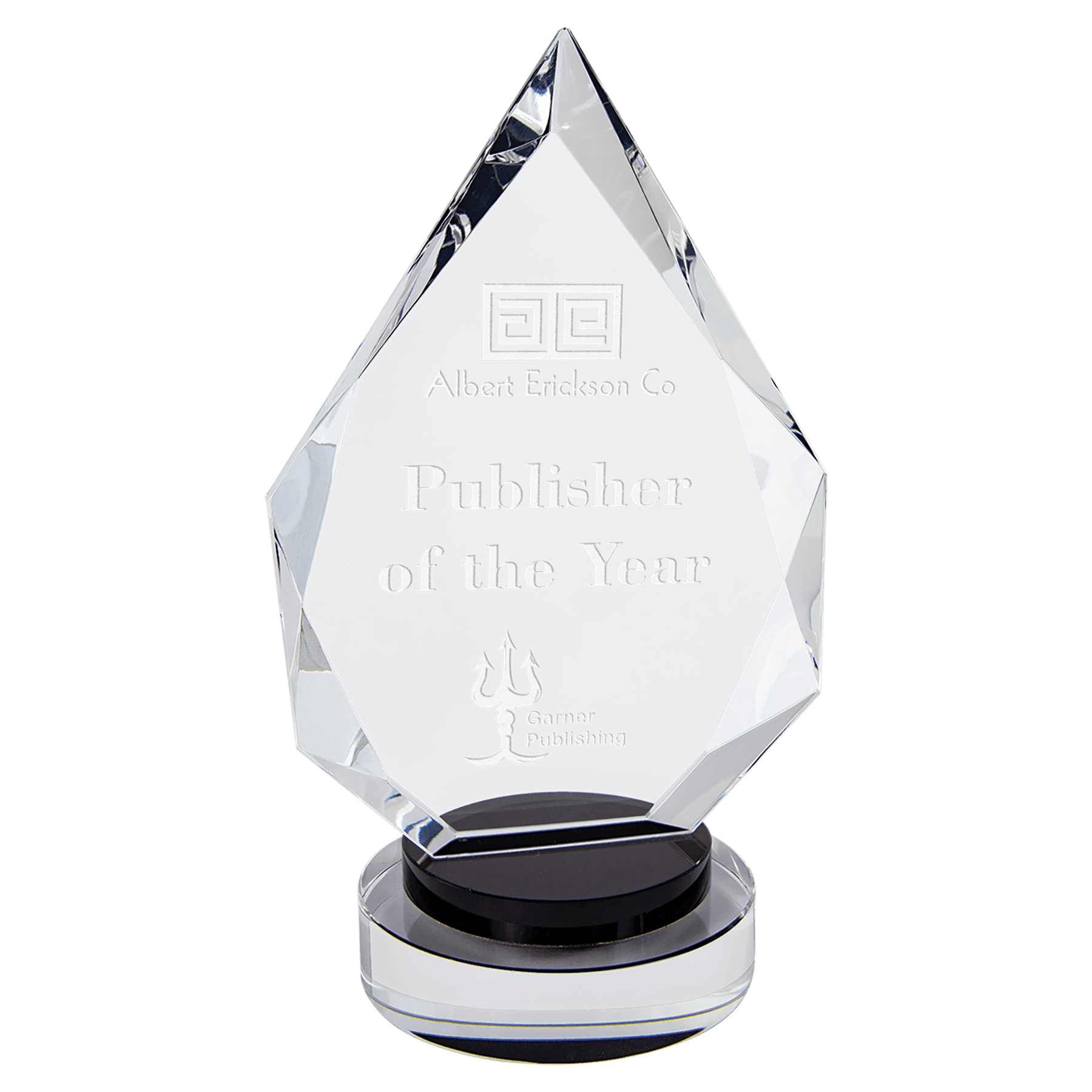Black & Clear 9 1/2" Diamond Crystal on Round Base