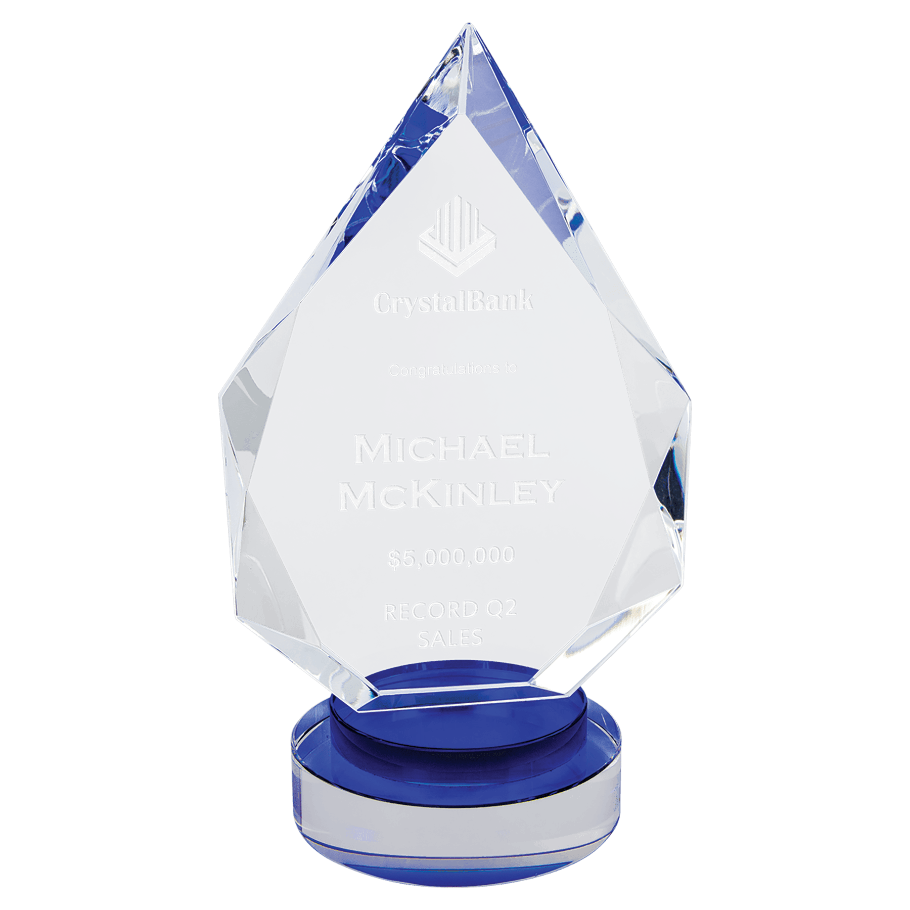 9 1/2" Diamond Crystal on Round Base
