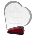 Clear/Red Crystal Slant Heart