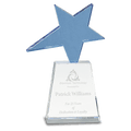 8" Blue Crystal Star on Clear Pedestal Base
