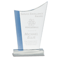 9 1/4" Blue Edge Crystal Crest on Clear Base