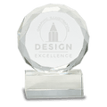 Clear 5" Round Facet Crystal on Pedestal Base