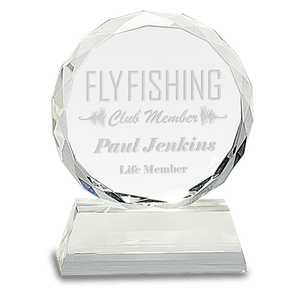 Clear 2 5" Round Facet Crystal on Pedestal Base