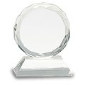 3" Round Facet Crystal on Clear Pedestal Base