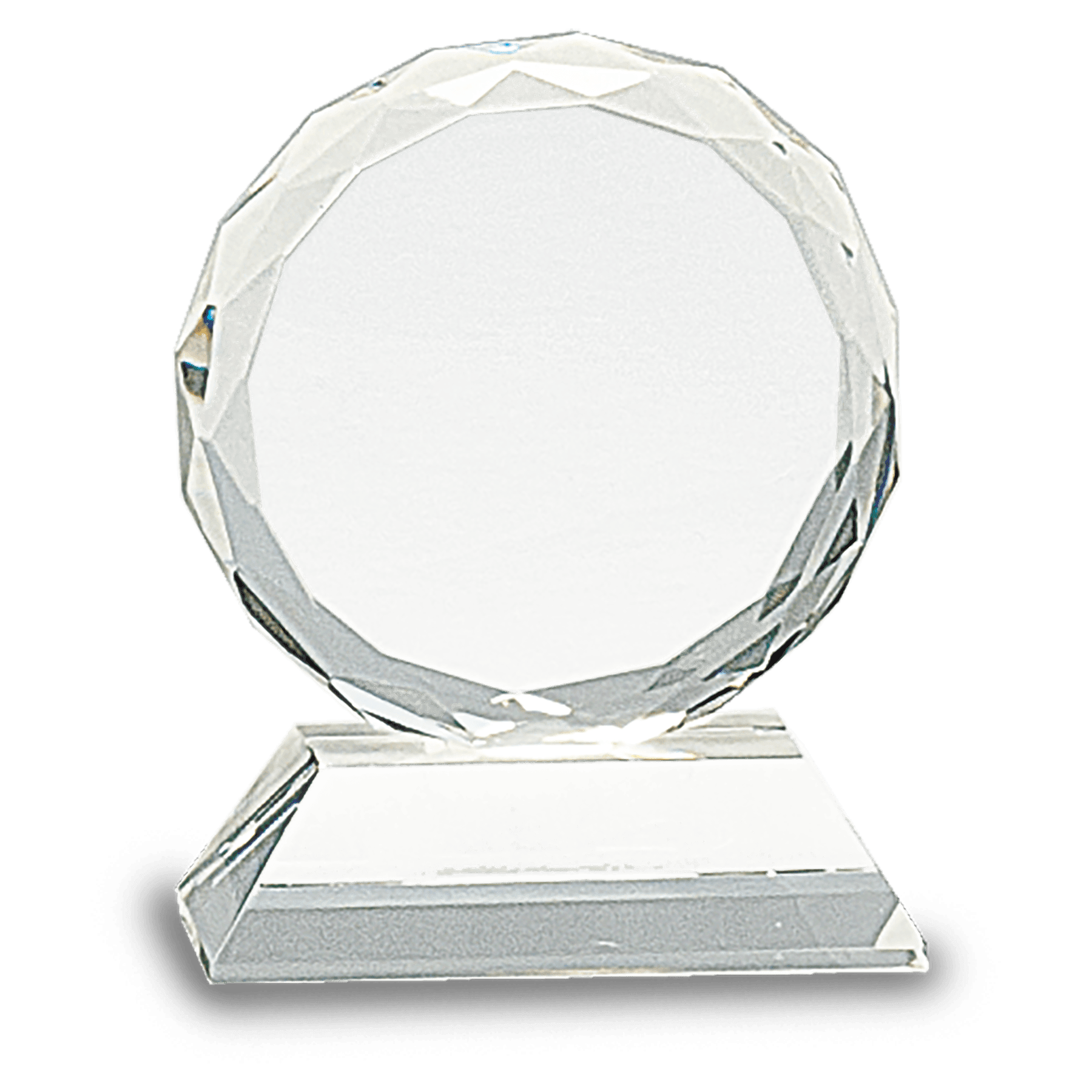3" Round Facet Crystal on Clear Pedestal Base
