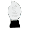 Clear Crystal Flame on Black 9 1/4" Pedestal Base