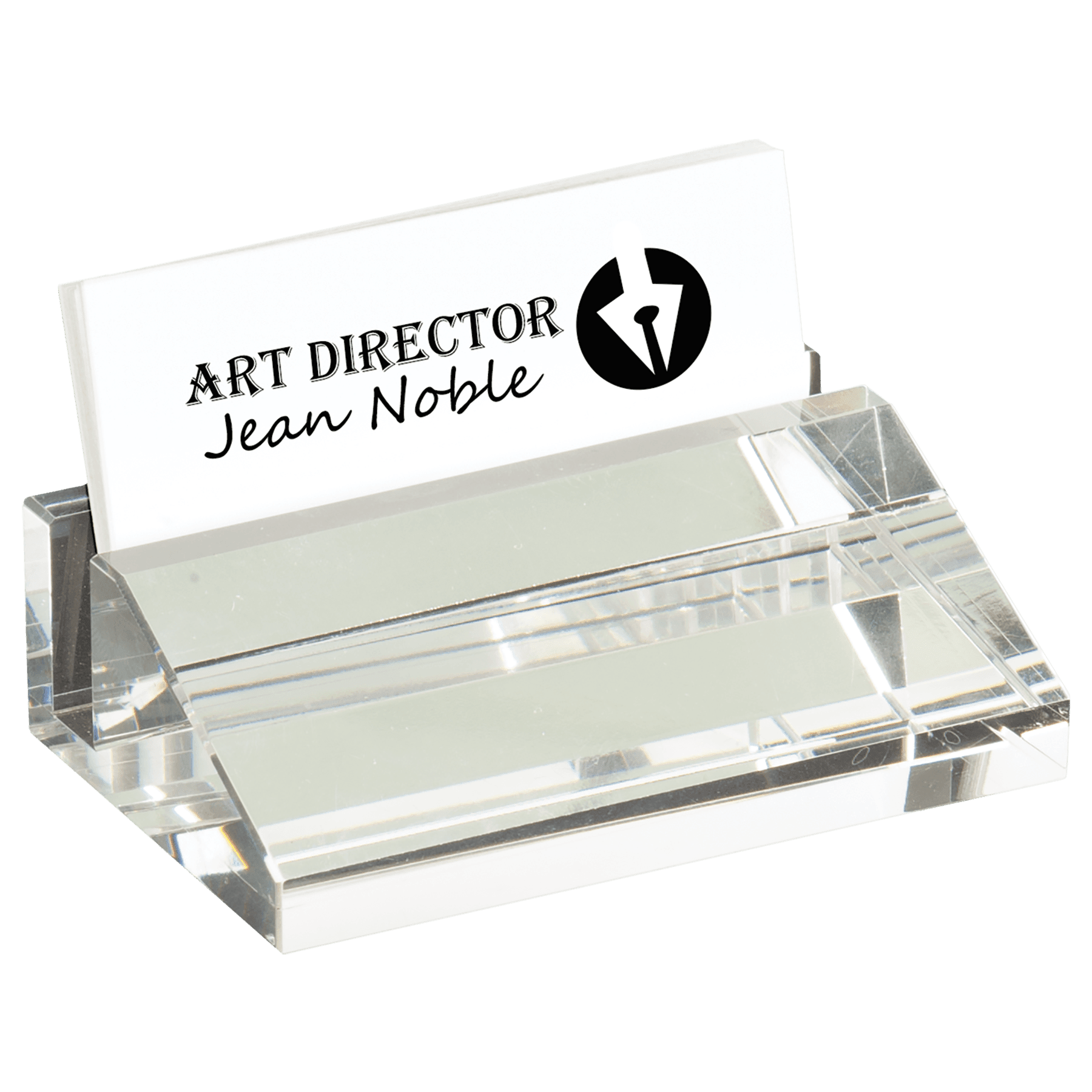 4" x 2 1/2" Crystal Business Card Holder