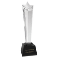 Black 11 3/4" Crystal Rising Star with Base