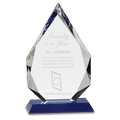 Blue 10" Diamond Crystal on Pedestal Base