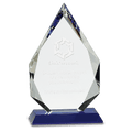 Blue 9" Diamond Crystal on Pedestal Base